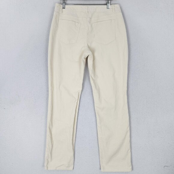 Coldwater Creek Pants Womens 10 Cream Corduroy Straight Leg Stretch Casual - Picture 7 of 11